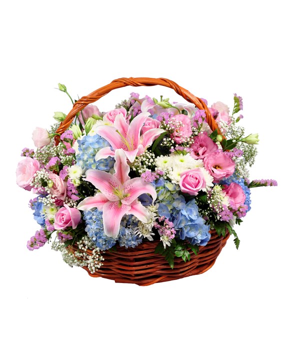 Basket of Seasonal Fresh Flowers