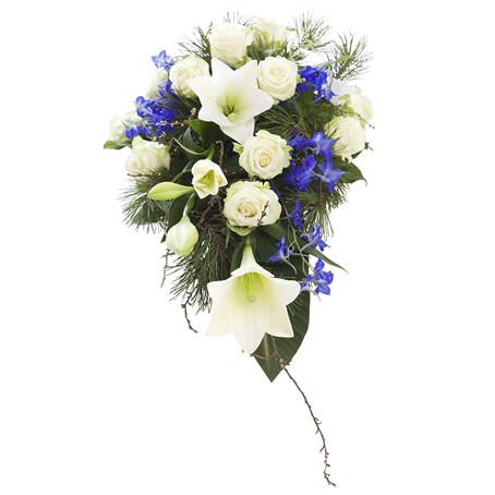 The sky is blue and white -funeral arrangement