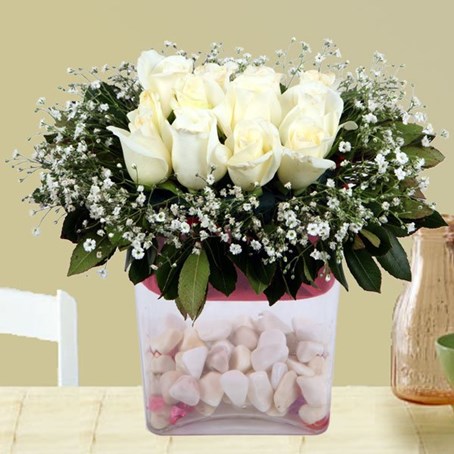 Arrangement of White Roses