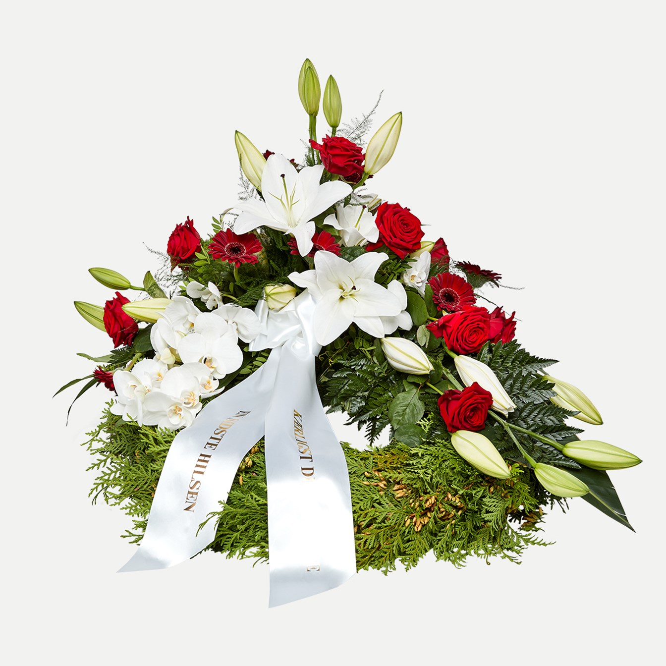 product image for Classic wreath with decoration - white and red