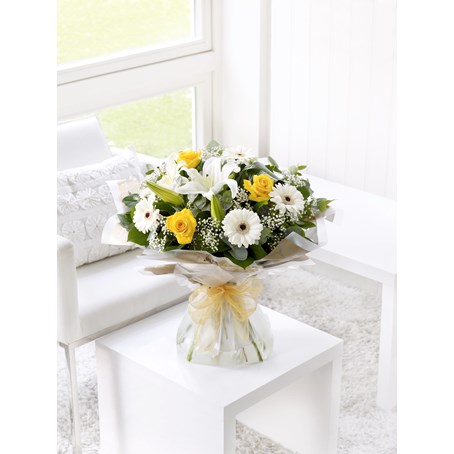 Yellow and White Hand Tied