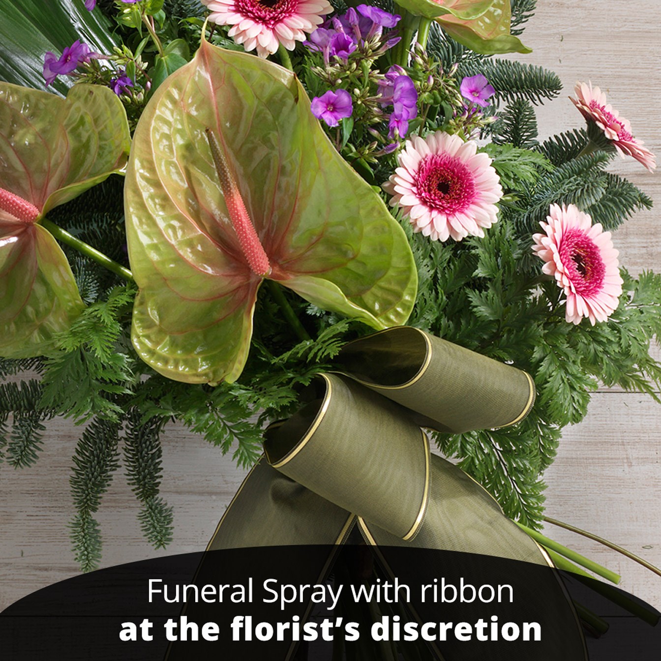 product image for Funeral bunch mixed cut flowers with ribbon