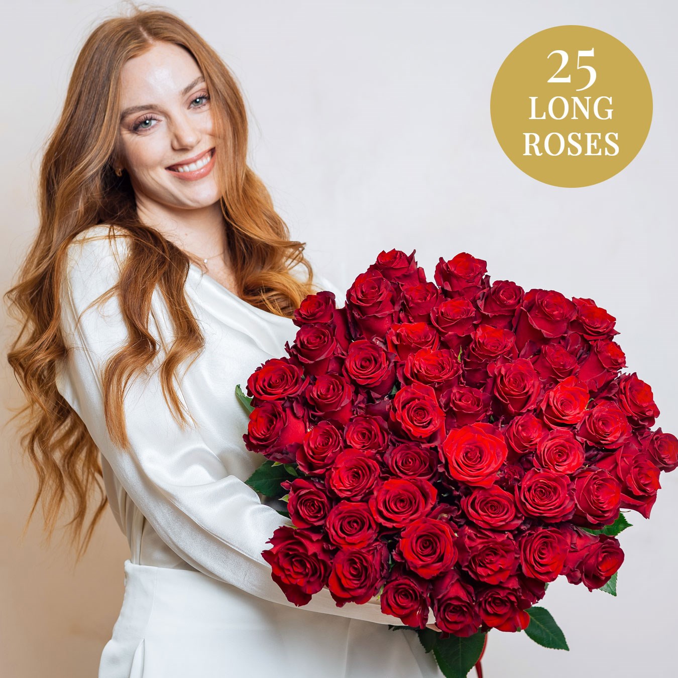 25 long stemmed roses