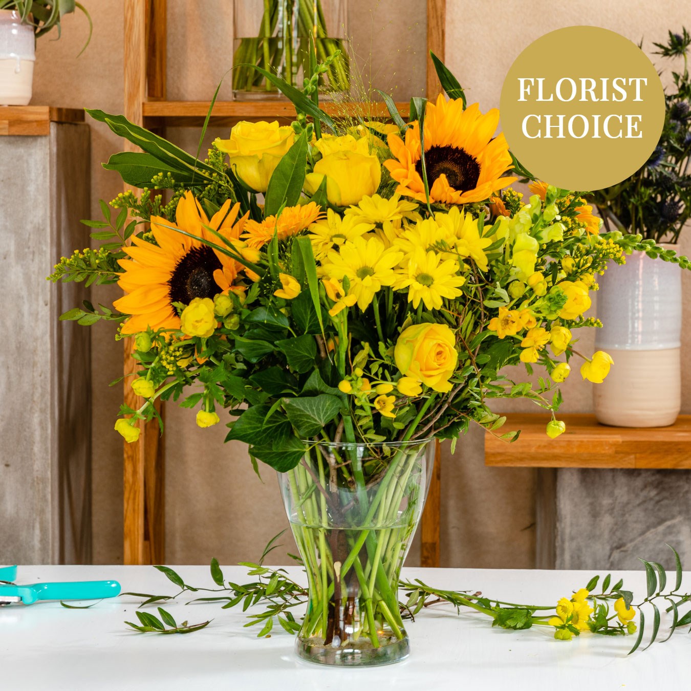 Yellow florist's fantasy bouquet