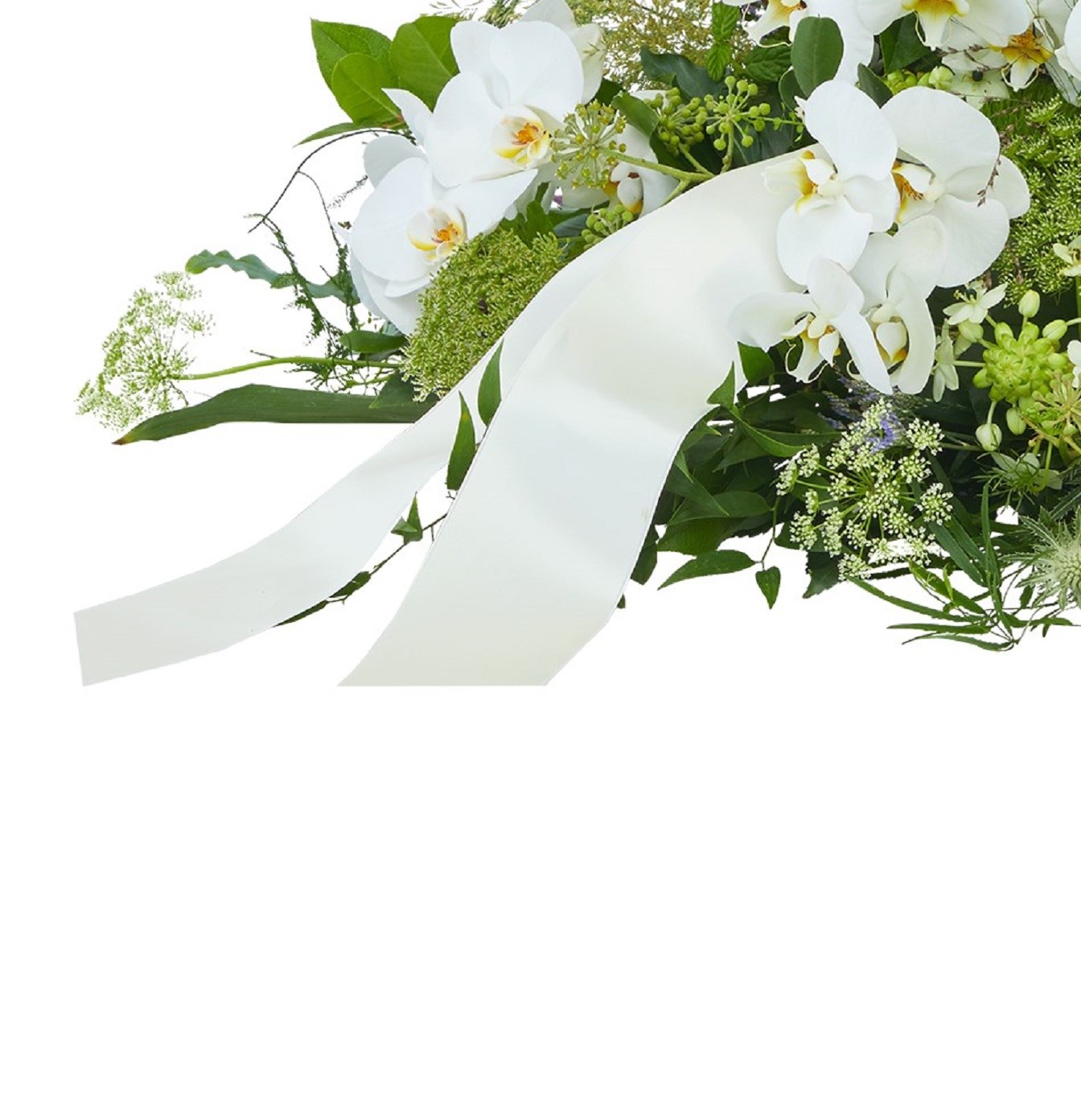 Funeral spray / arrangement with ribbon