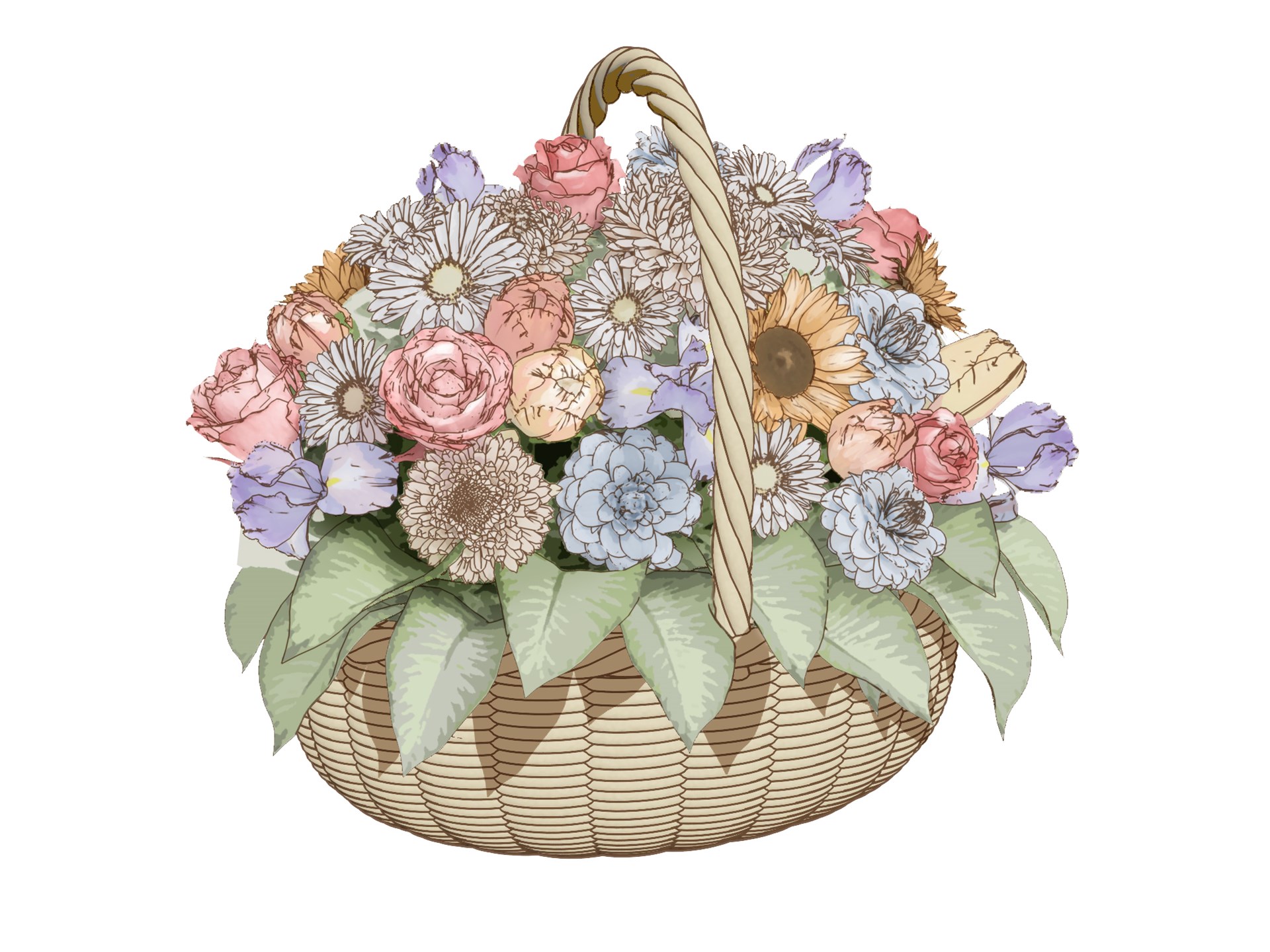 product image for Basket arrangement of flowers