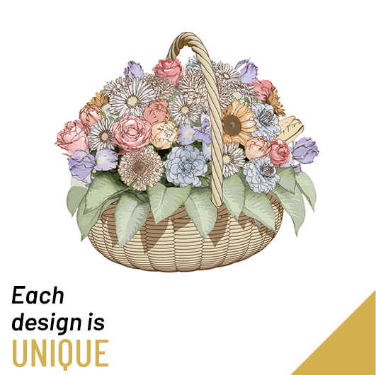 product image for Arrangement of Cut Flowers in a Basket