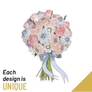 Funeral bouquet with ribbon