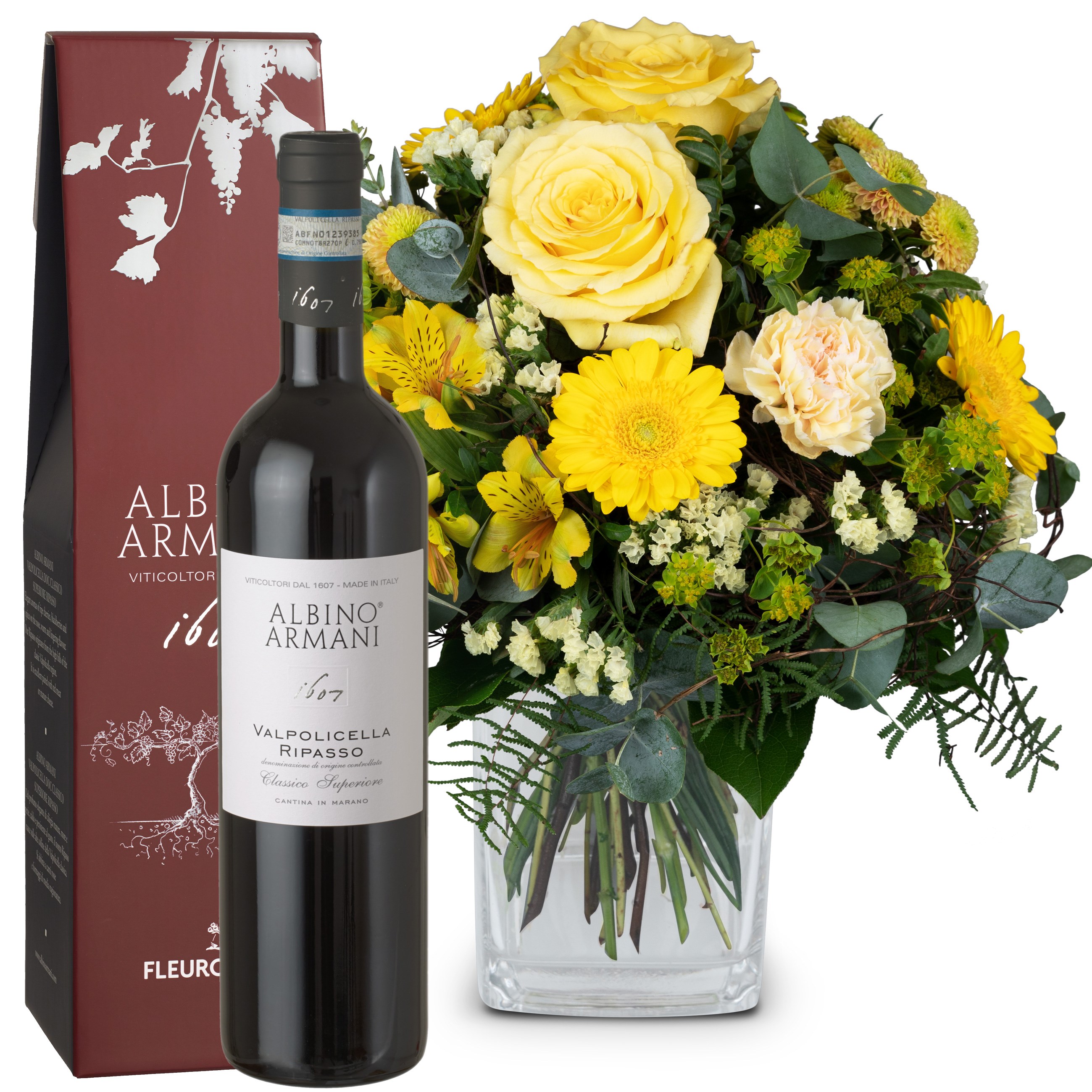 Sunny Vibes with Ripasso Albino Armani DOC (75 cl) | Switzerland |  Interflora Lithuania. Flower Delivery
