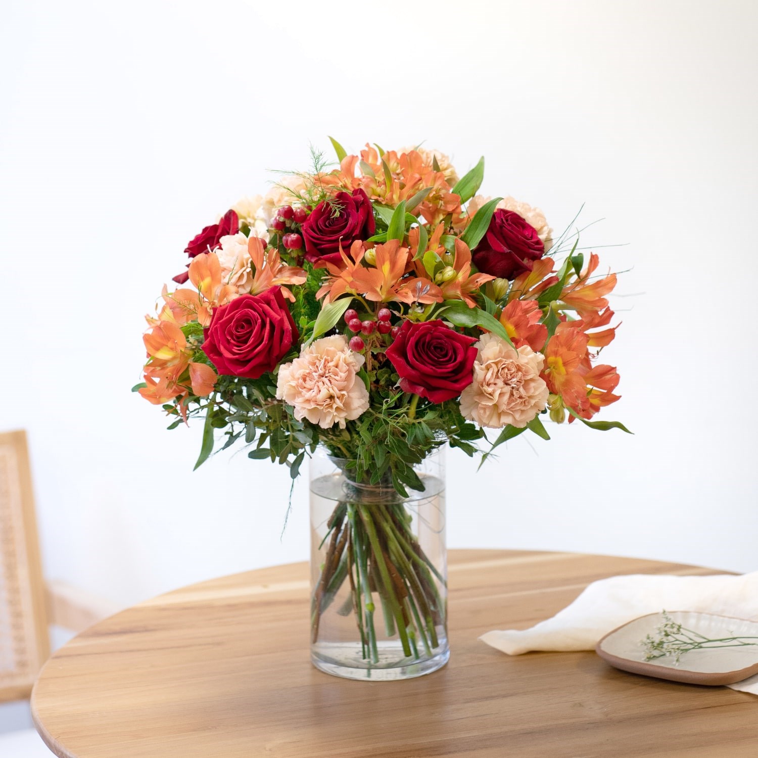 Mixed Bouquet of warm orange and red Shades