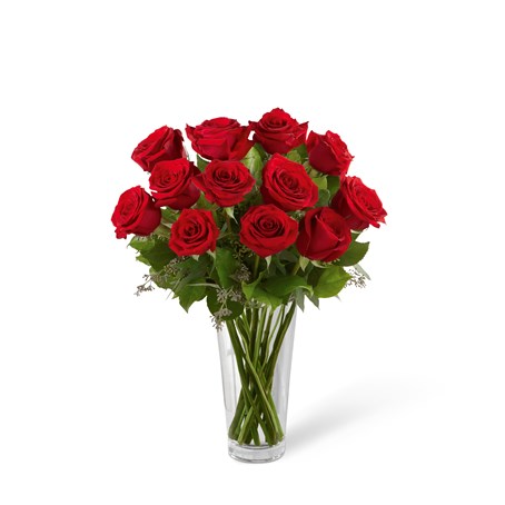 The Long Stem Red Rose Bouquet by FTD - VASE INCLUDED