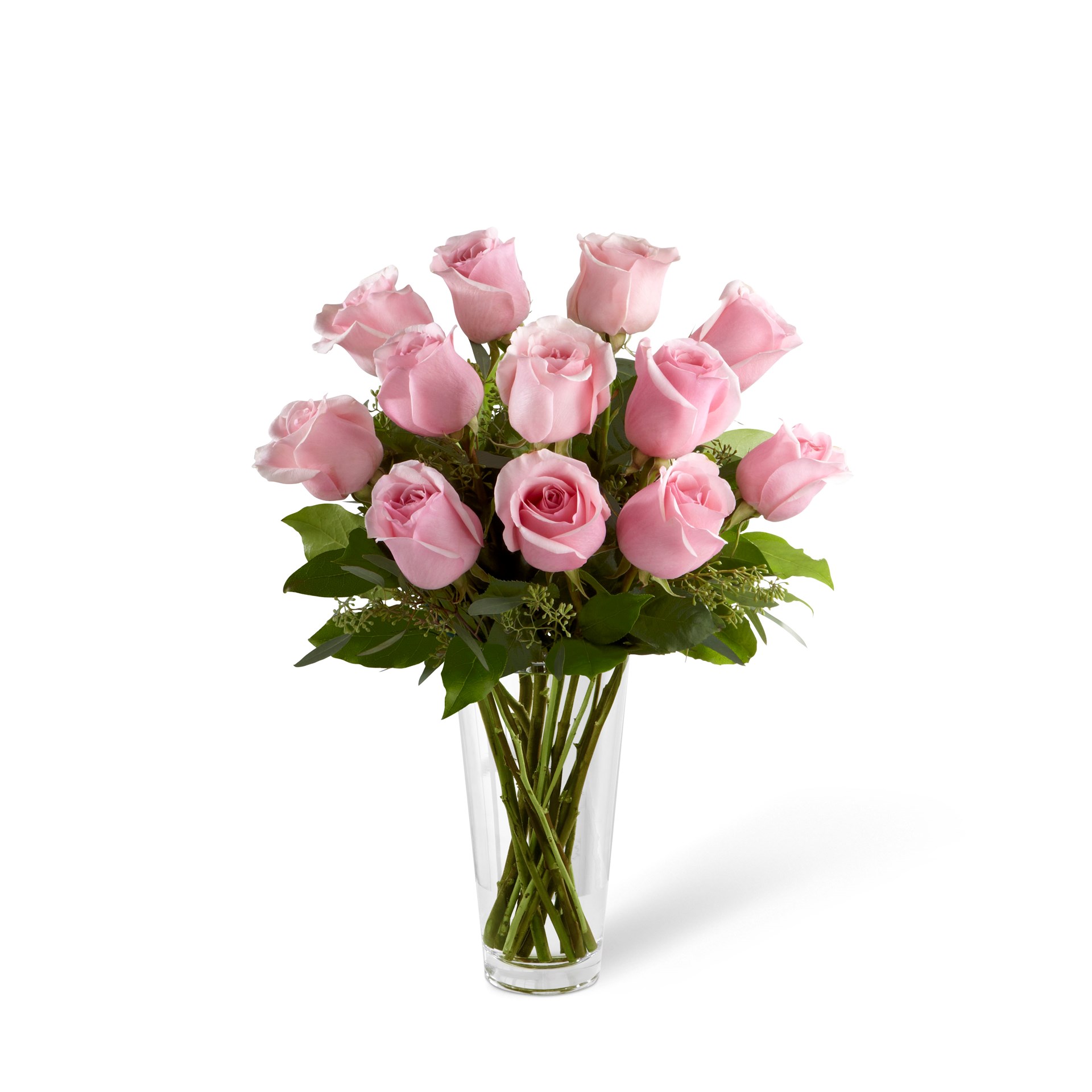product image for The Long Stem Pink Rose Bouquet by FTD VASE INCLUDED