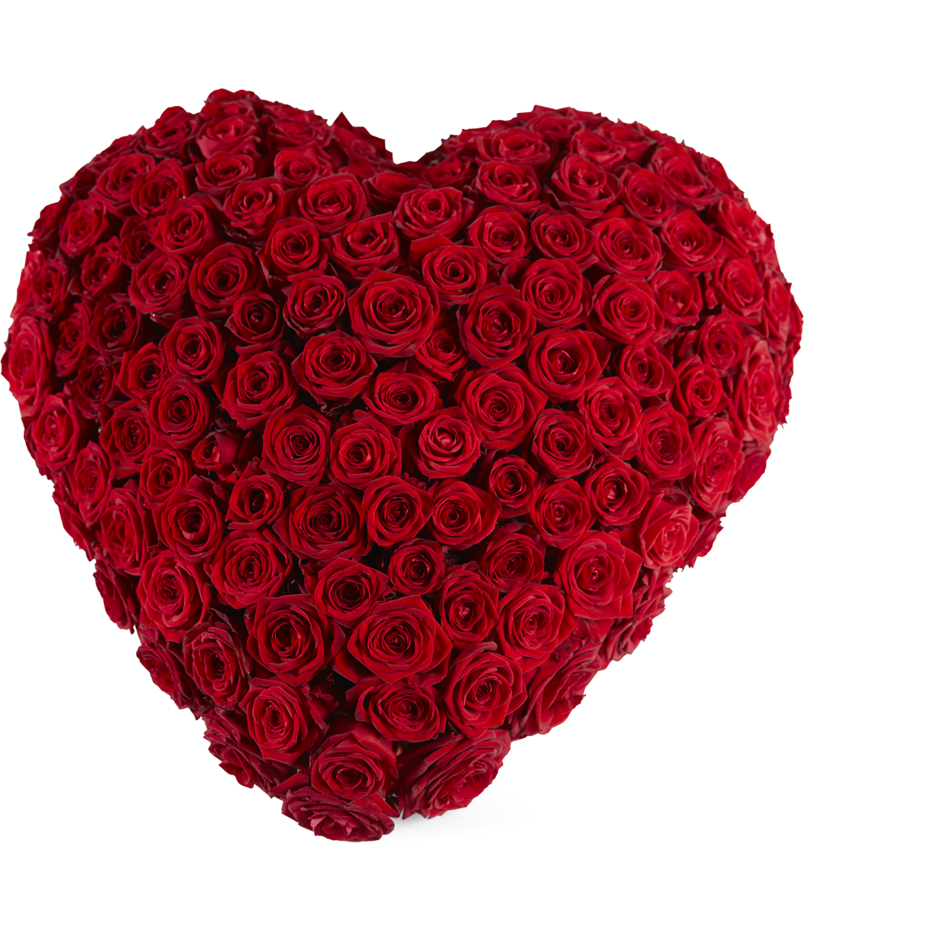 Funeral - Red roses heart - Warmly