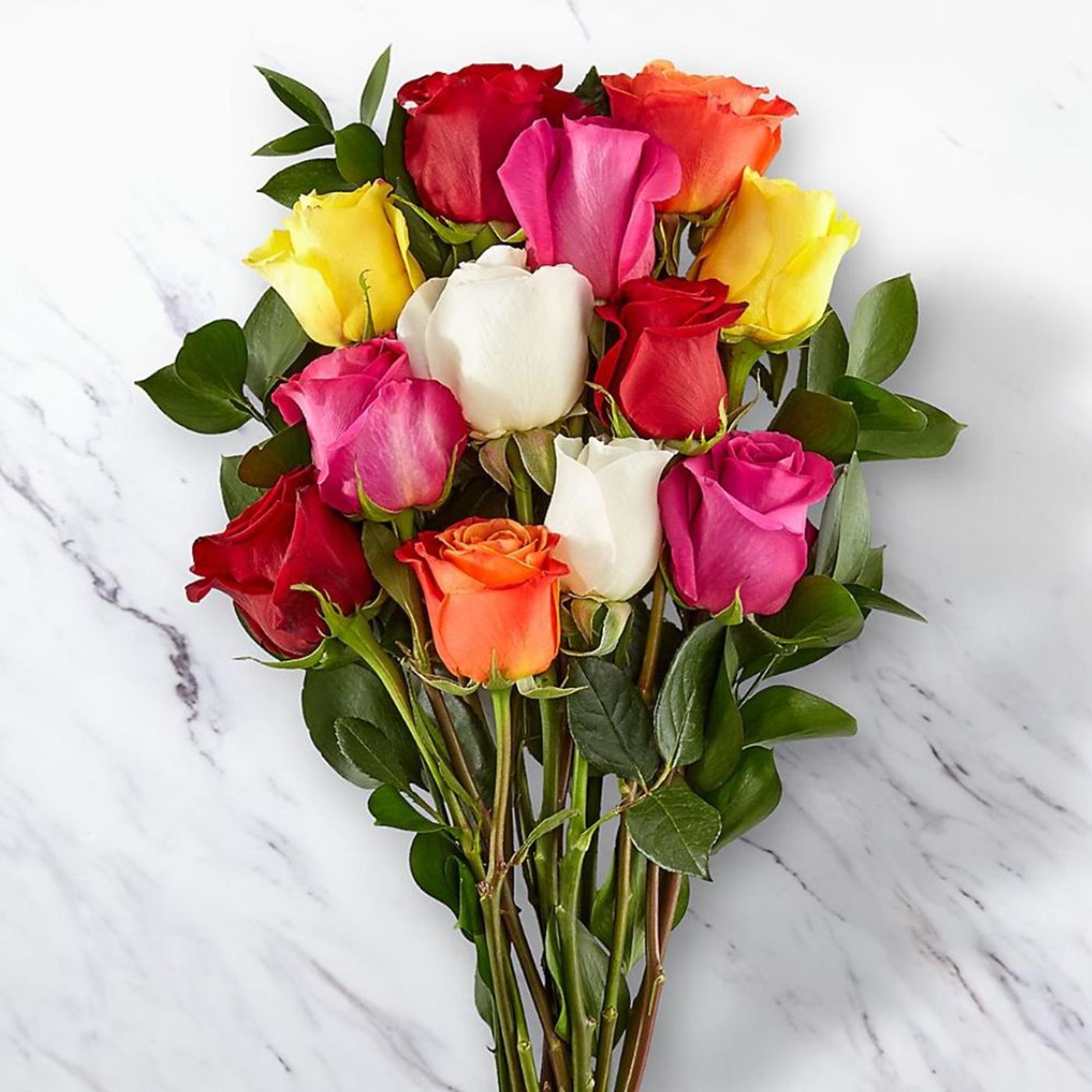 12 Mixed Roses in a bunch