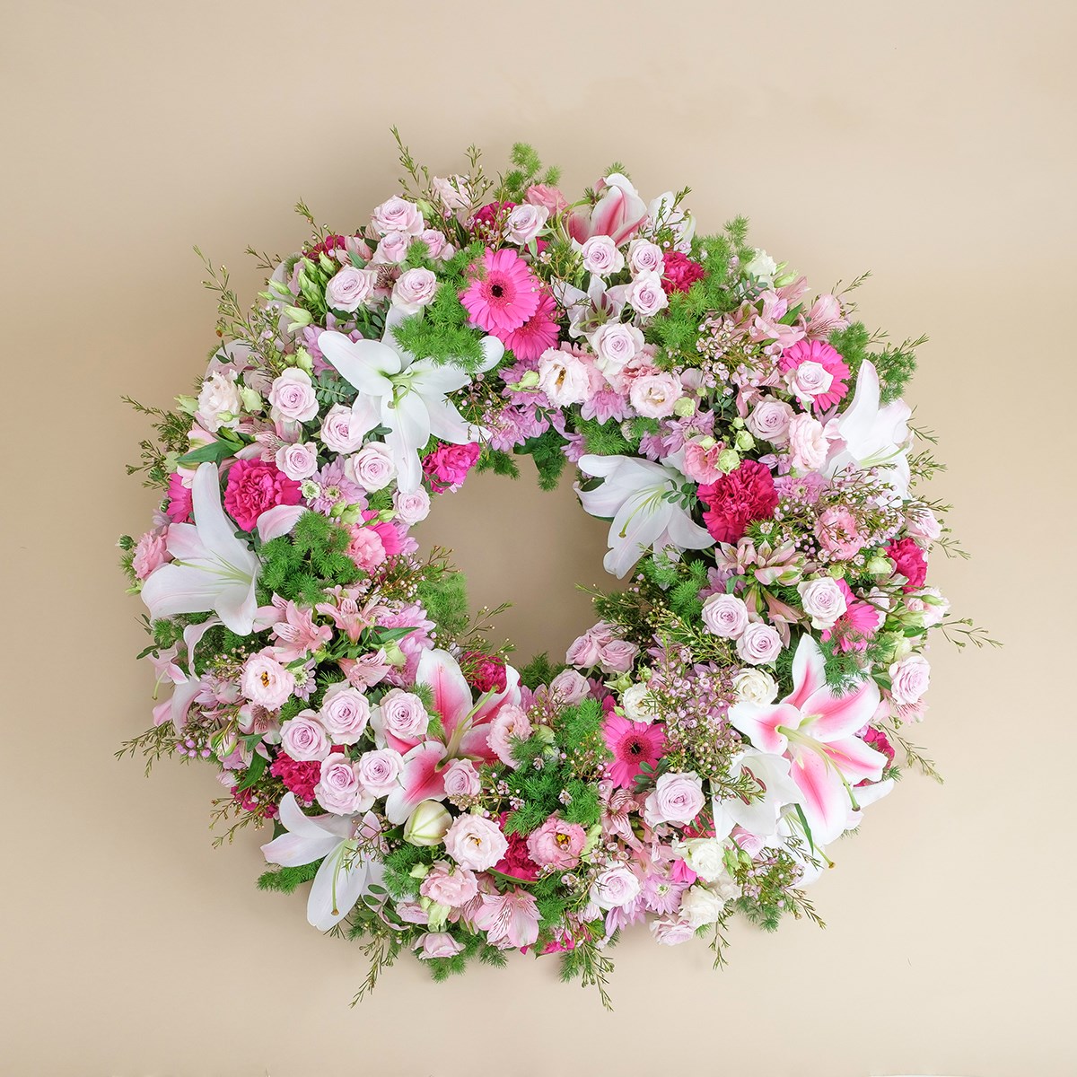 product image for Small premium funeral wreath in shades of pink