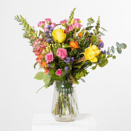 Seasonal Bright Bouquet in Vase