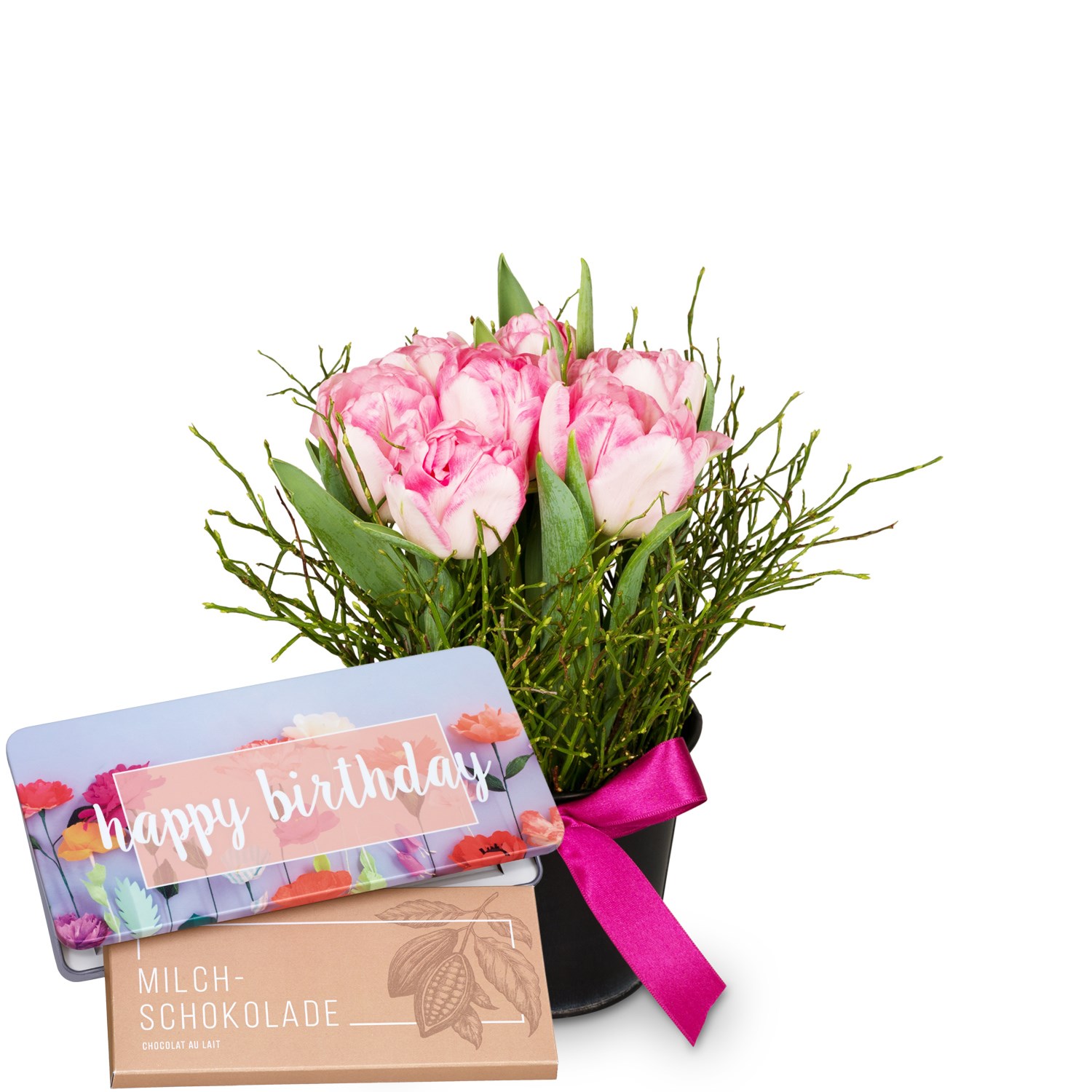 product image for Spring meadow with Munz bar of chocolate «Happy Birthday»