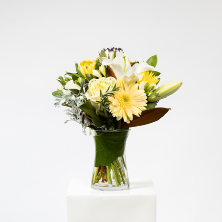 Mixed cut flowers in Vase