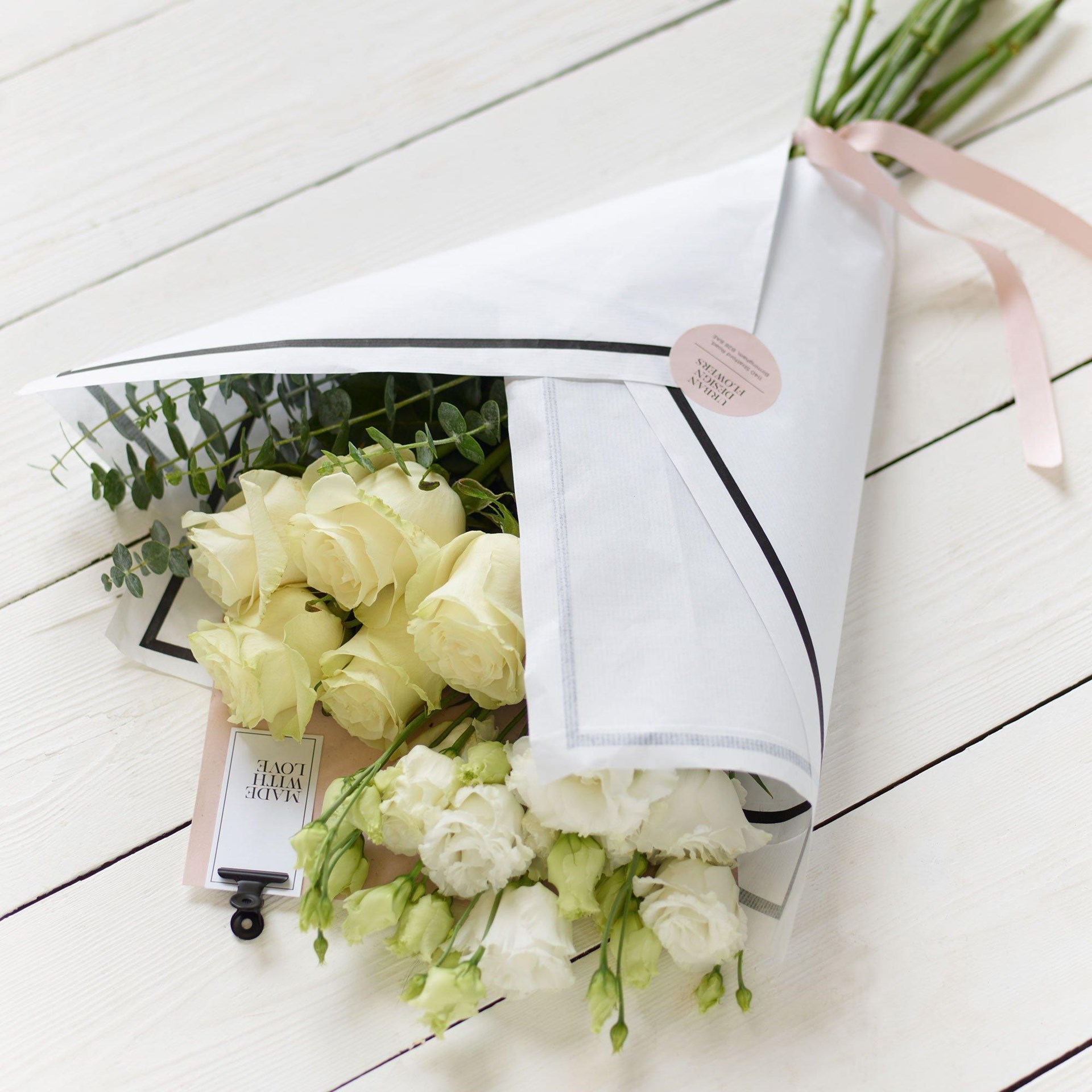 product image for Beautifully Simple White Flower Wrap.