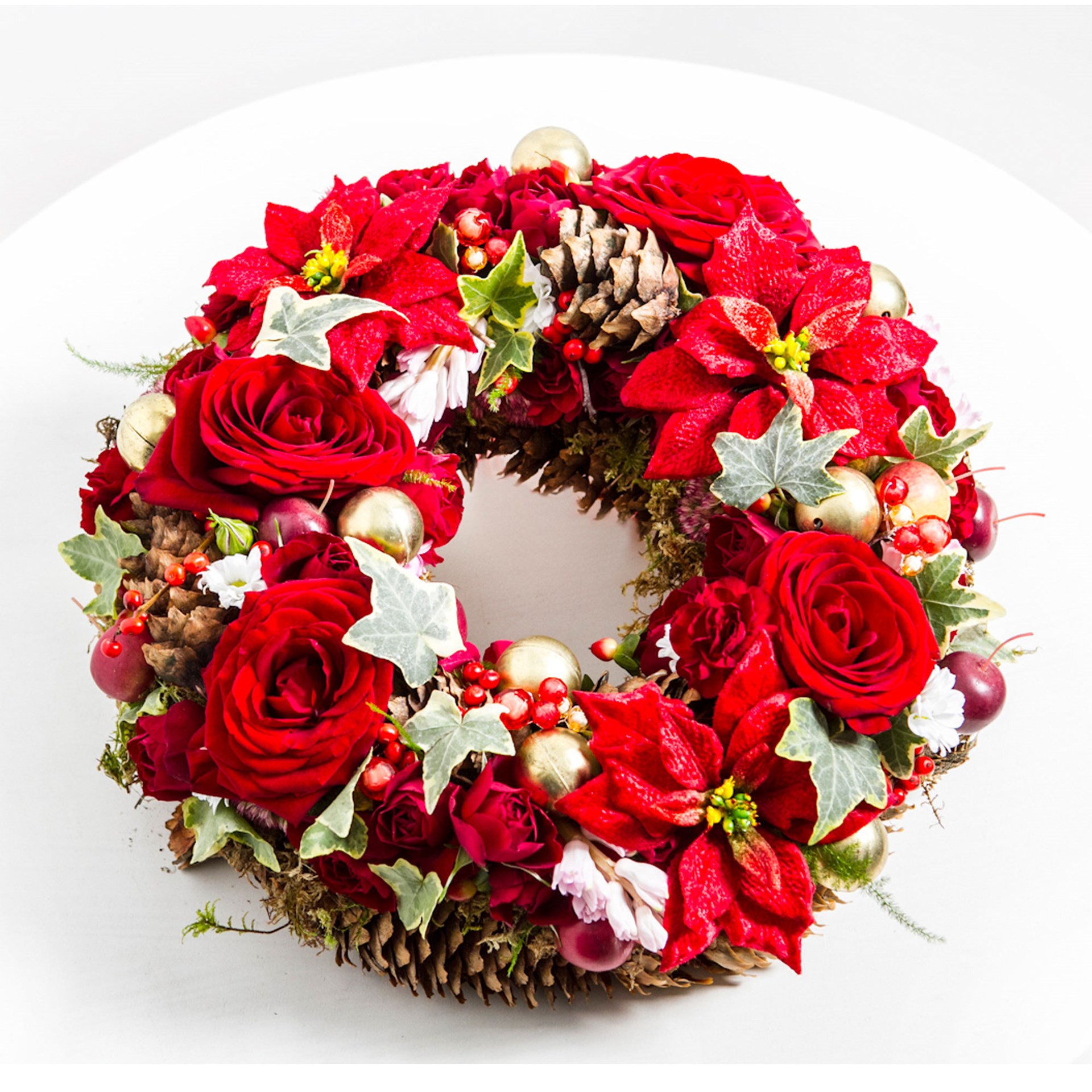 product image for Christmas Wreath with Flowers