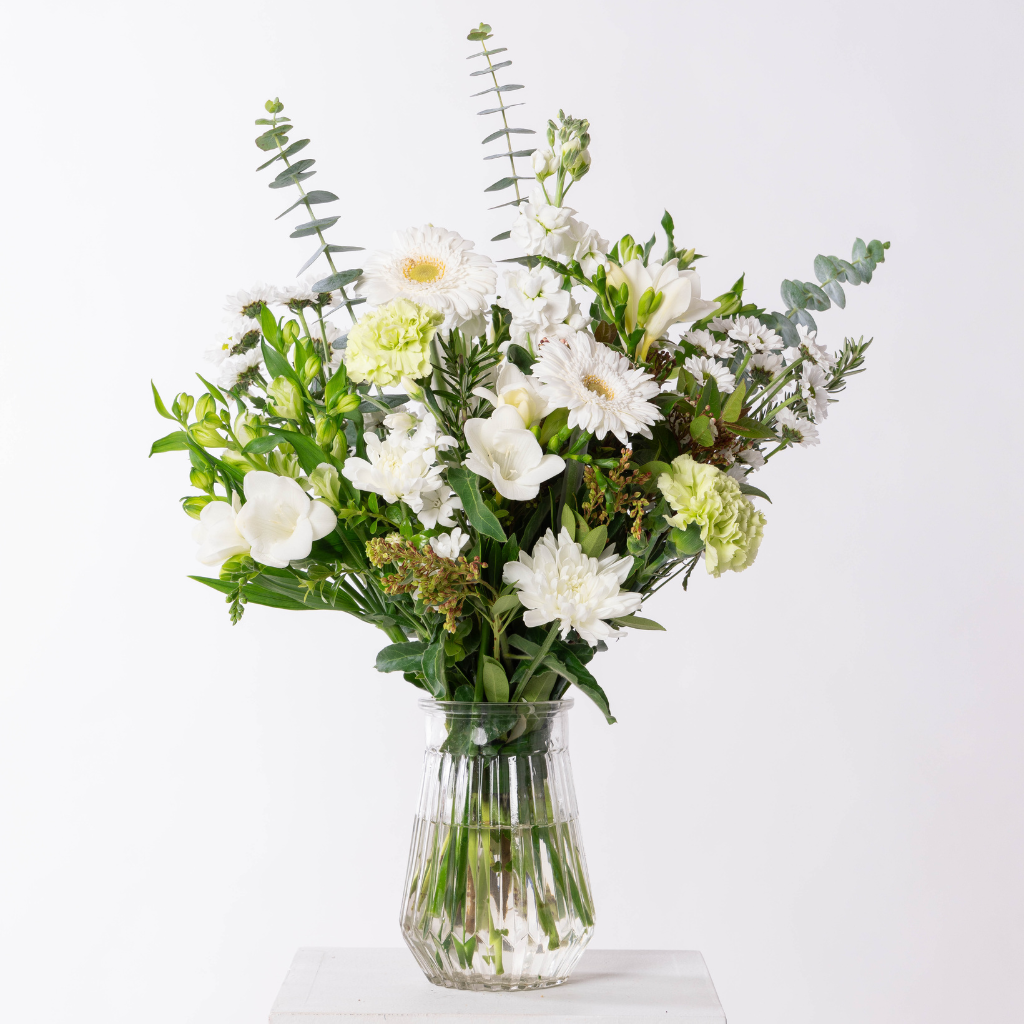 Seasonal Neutral Bouquet In Vase