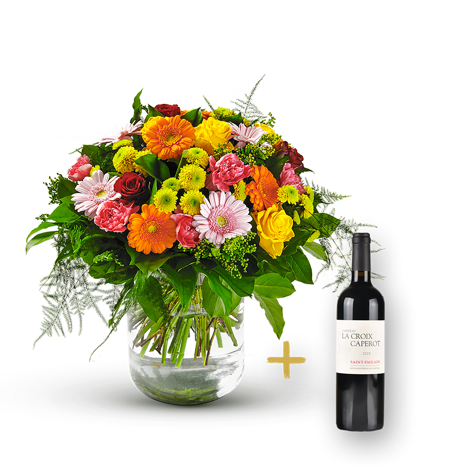 Colorful bouquet with St-Emilion