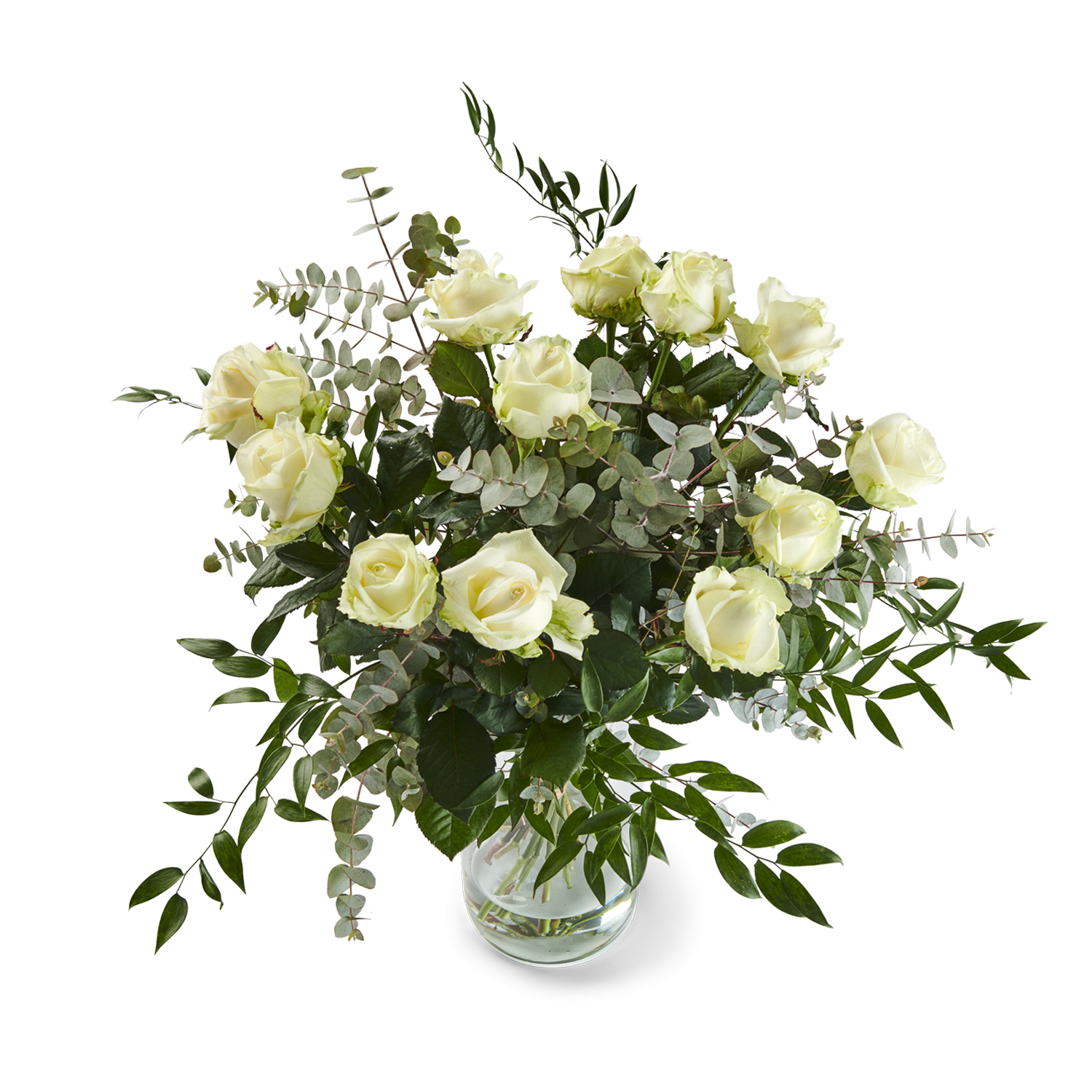 Bouquet with 12 white roses