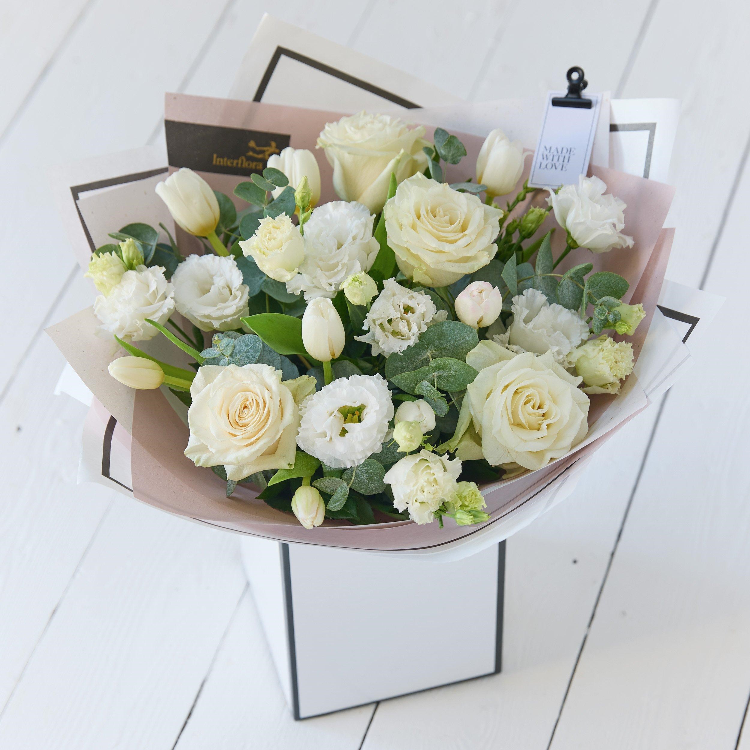 Beautifully Simple White Tulip Bouquet