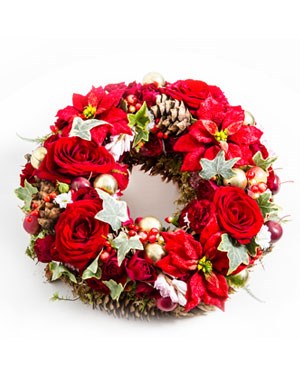 product image for Christmas Wreath with Flowers