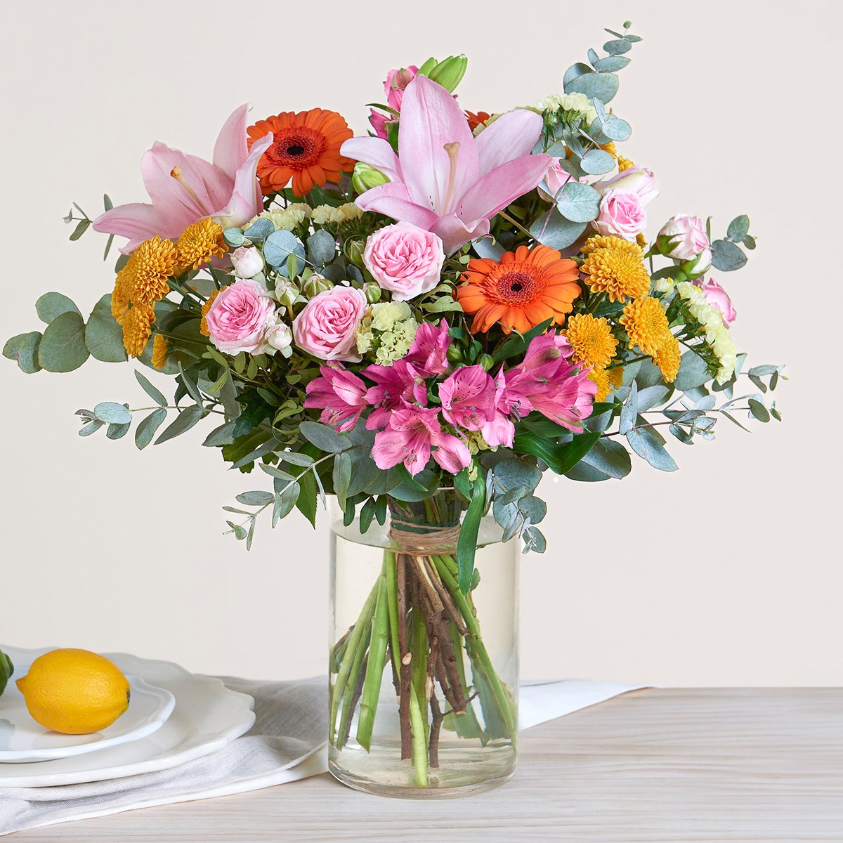 Floral connection - multicolored liliums bouquet