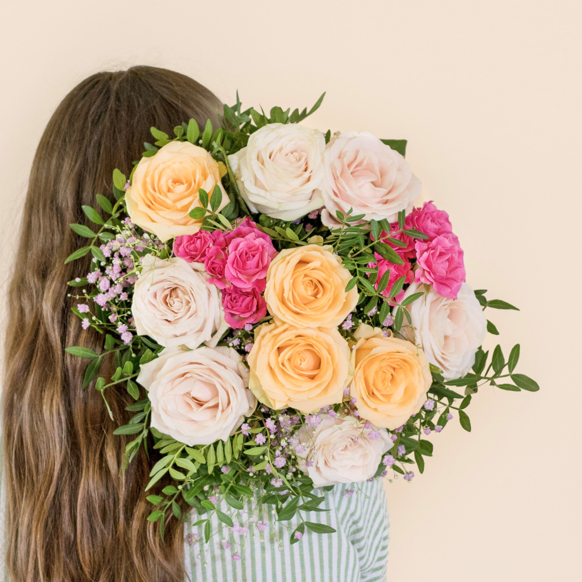 product image for First Love - pink, salmon and white roses boquuet