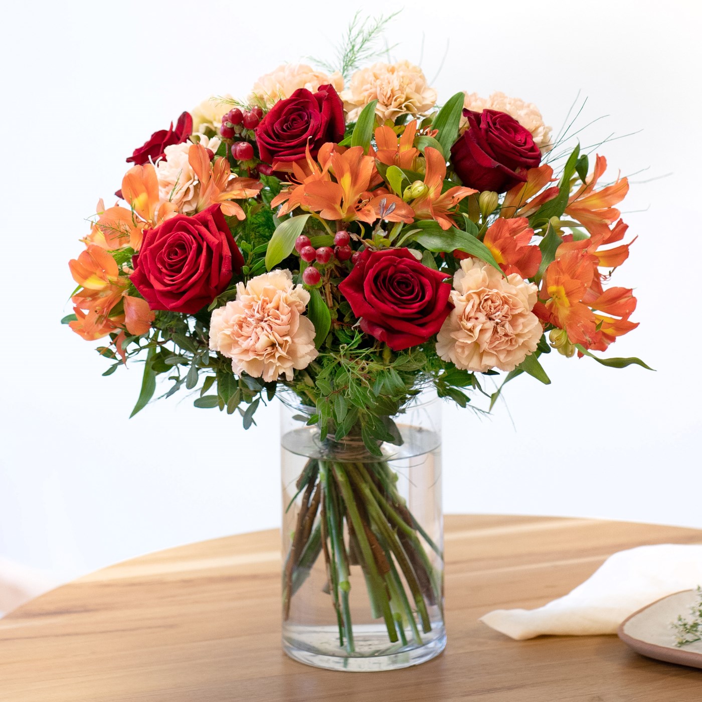 product image for Mixed bouquet of warm orange and red tones
