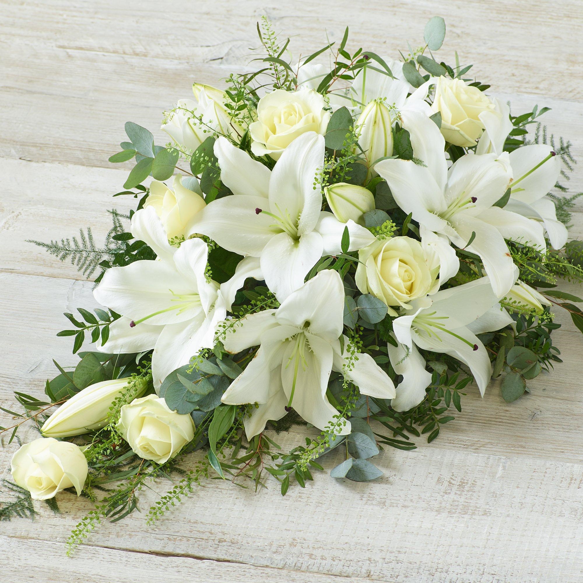 Large White Rose and Lily Spray.