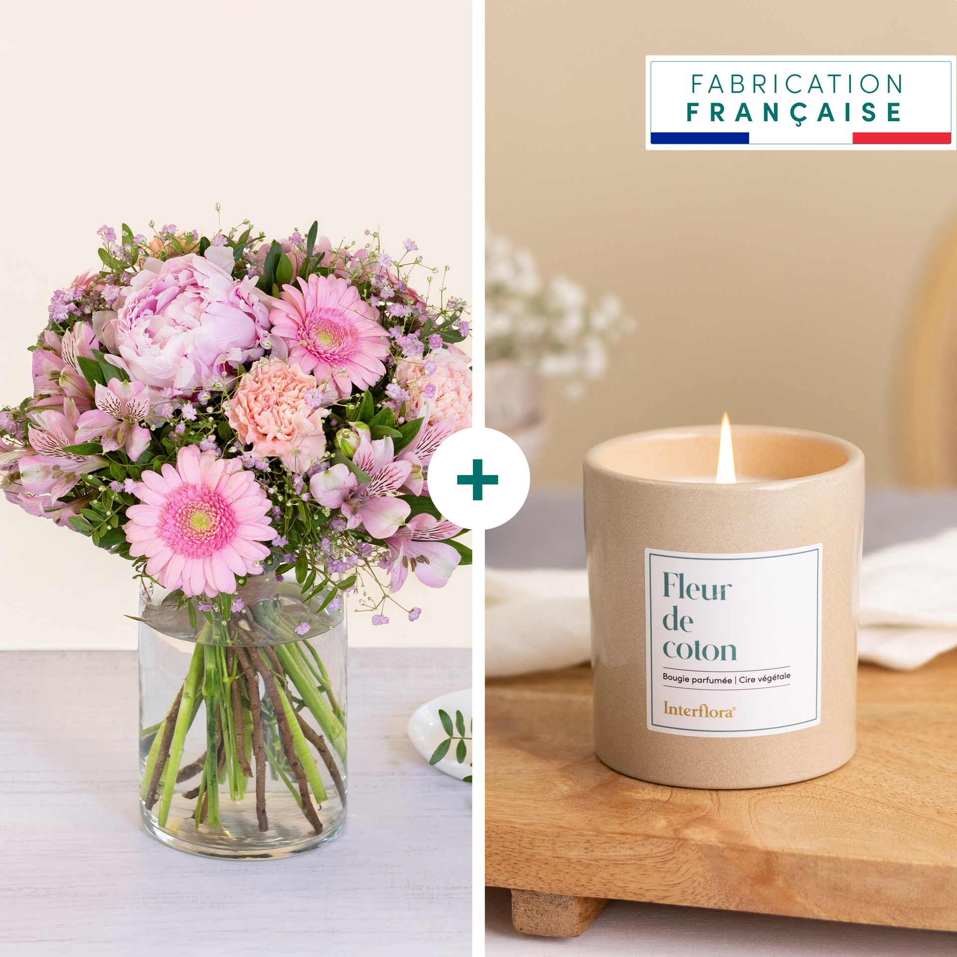 product image for Petit bouquet de saison et sa bougie - with candle
