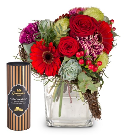Flower bouquet Only for You with Gottlieber cocoa almonds