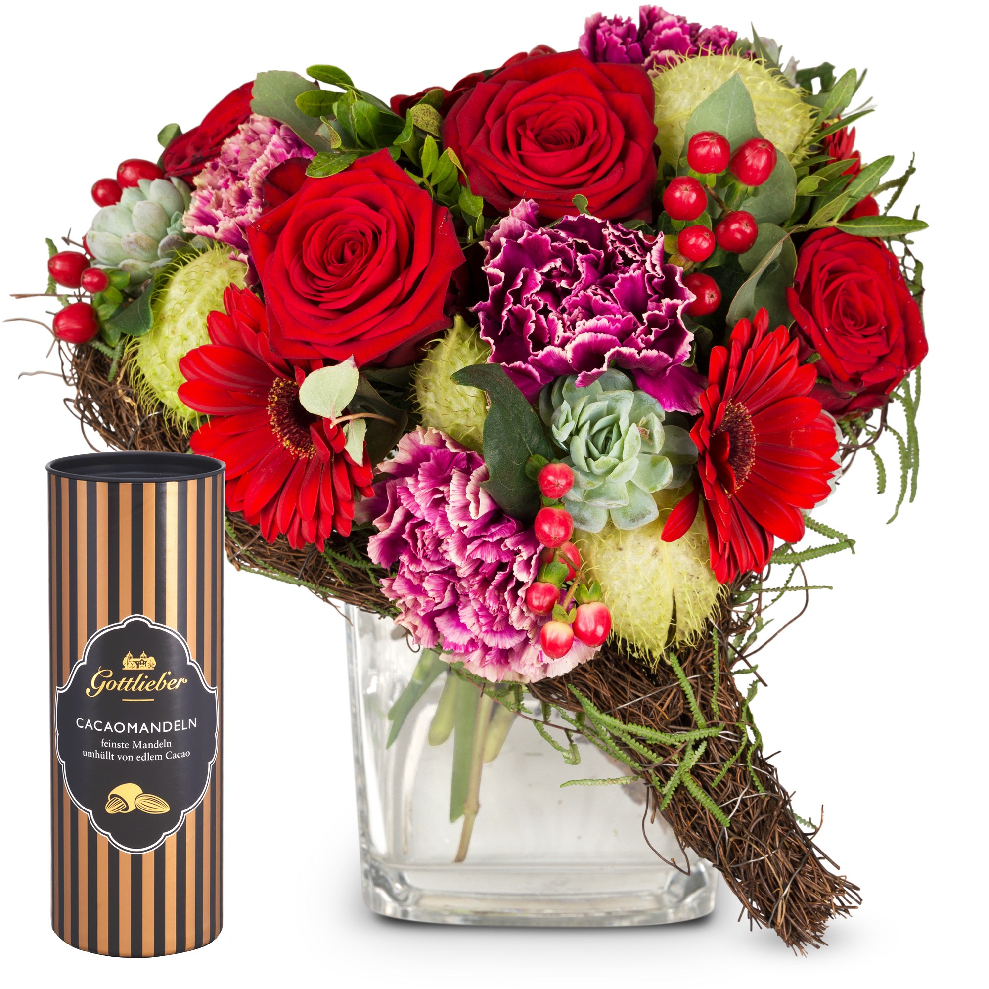 Flower bouquet Only for You with Gottlieber cocoa almonds
