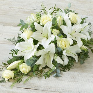 Large White Rose and Lily Spray.