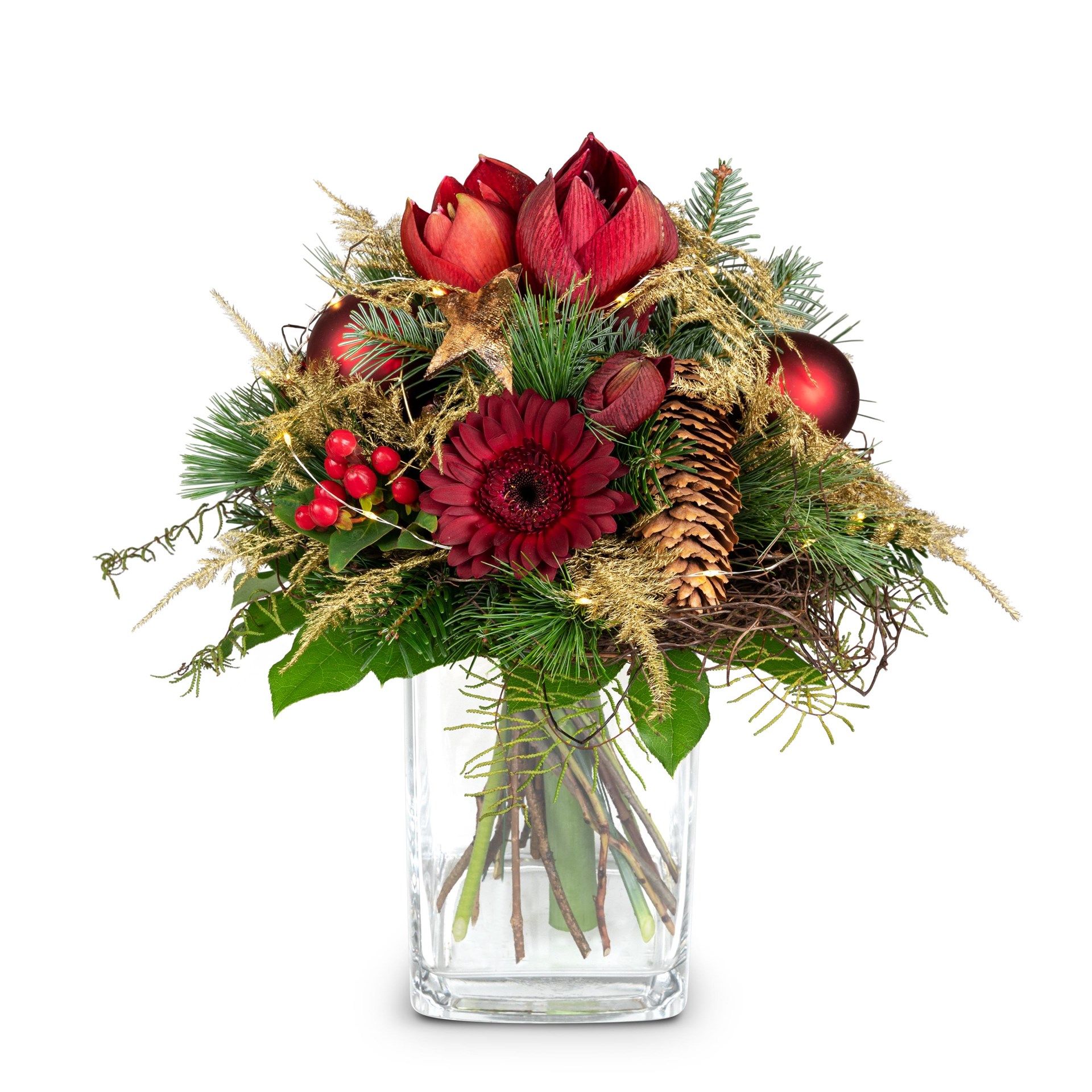 product image for Flower bouquet Winter Time with Christmas lights