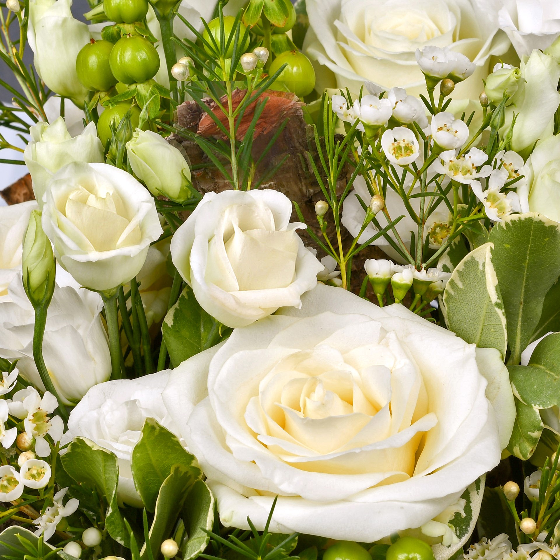 Cocon white flower arrangement