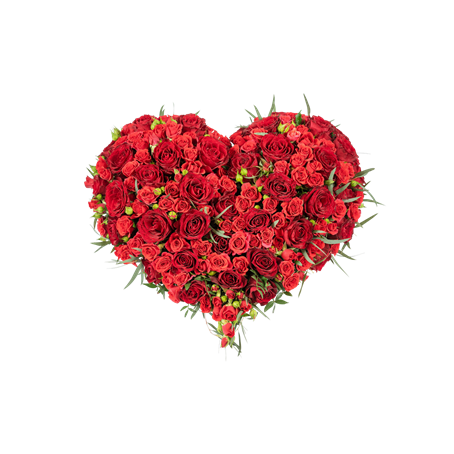 Funeral Heart Red W ribbon 248042