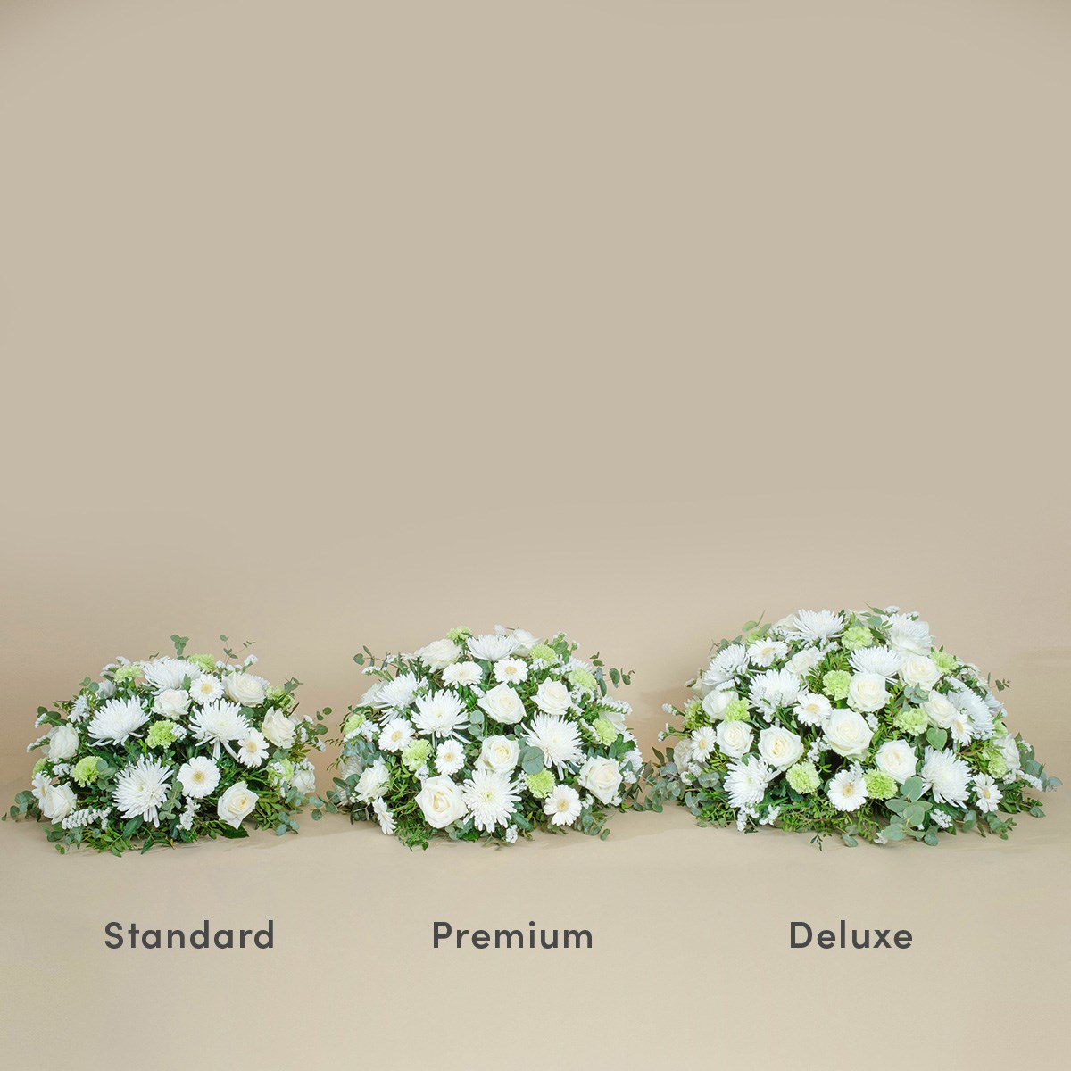 Funeral centrepiece in white tones