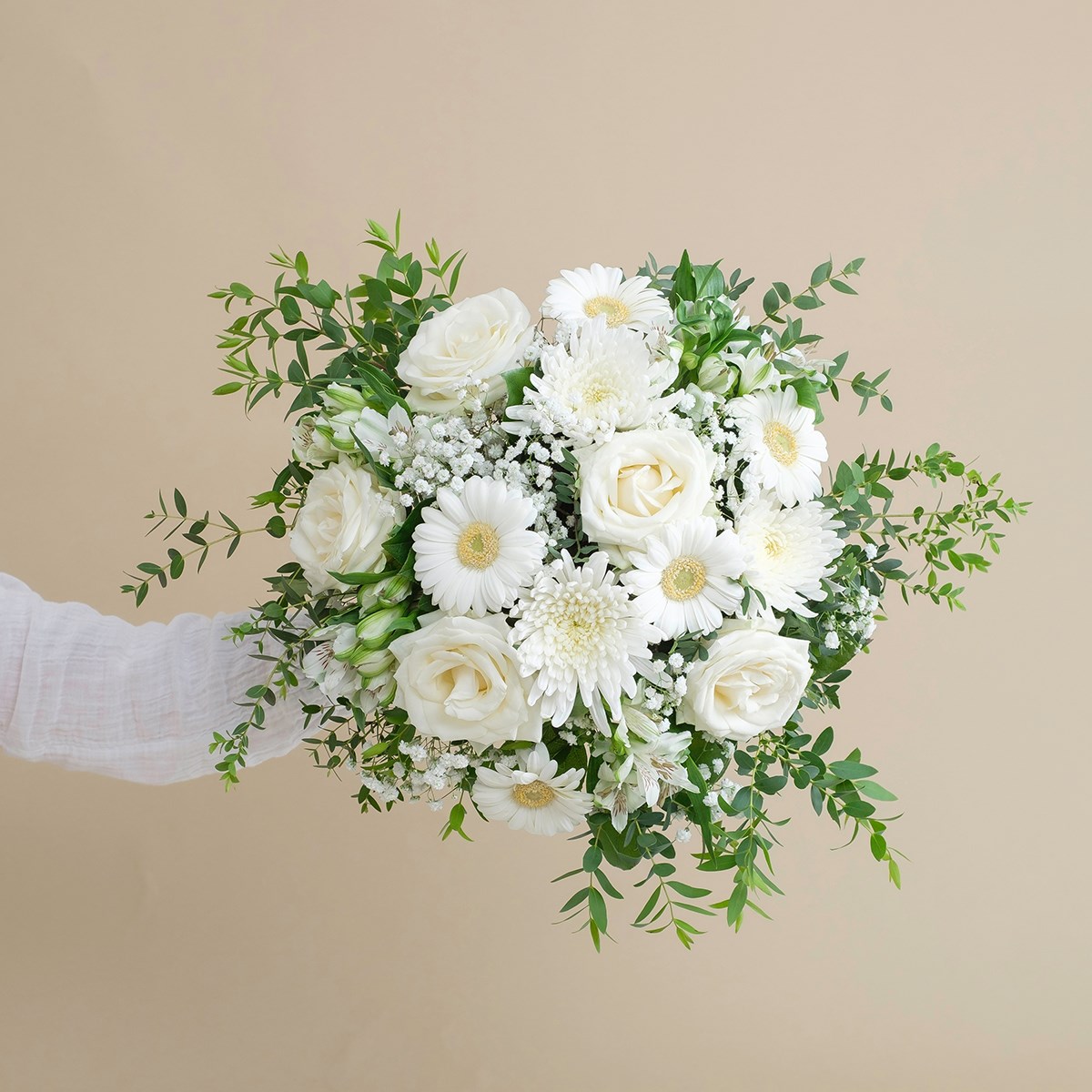 White funeral bouquet