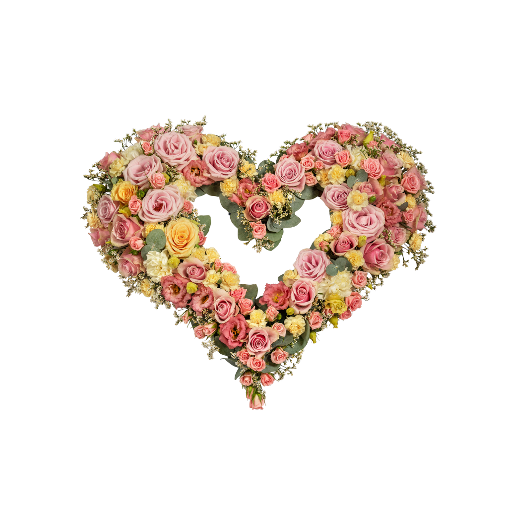 product image for Funeral Heart Pastels w ribbon 248034