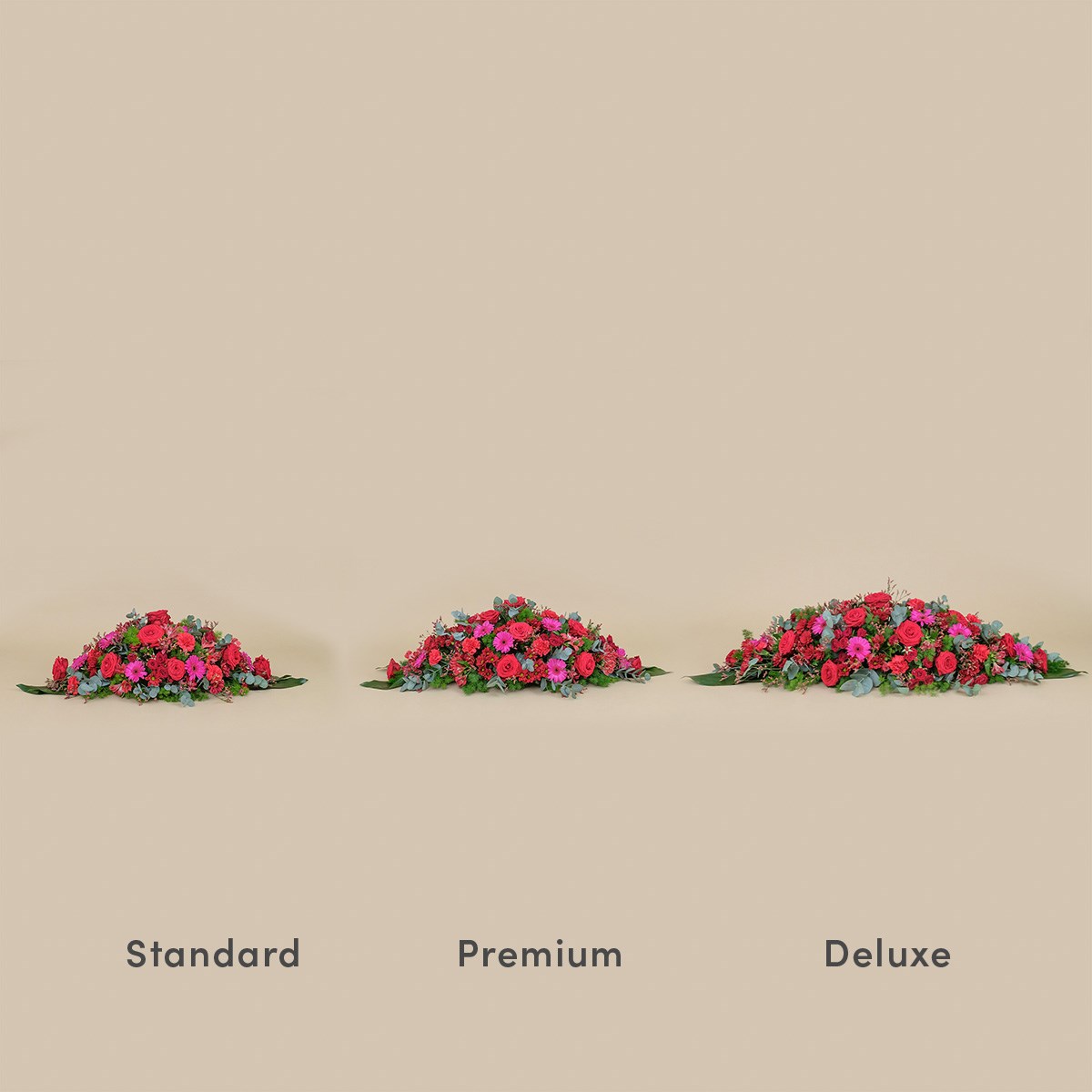 Coffin cover with red roses