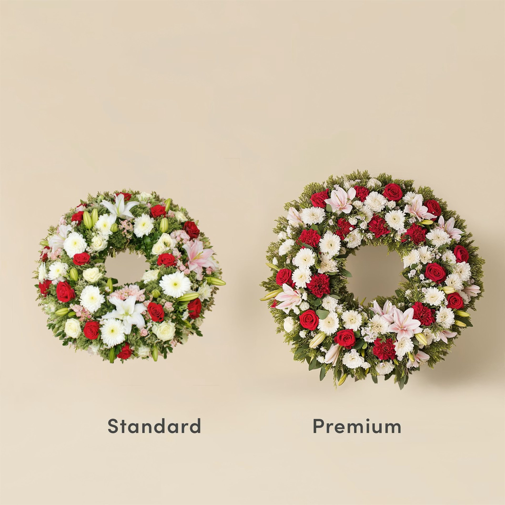 White Premium funeral wreath