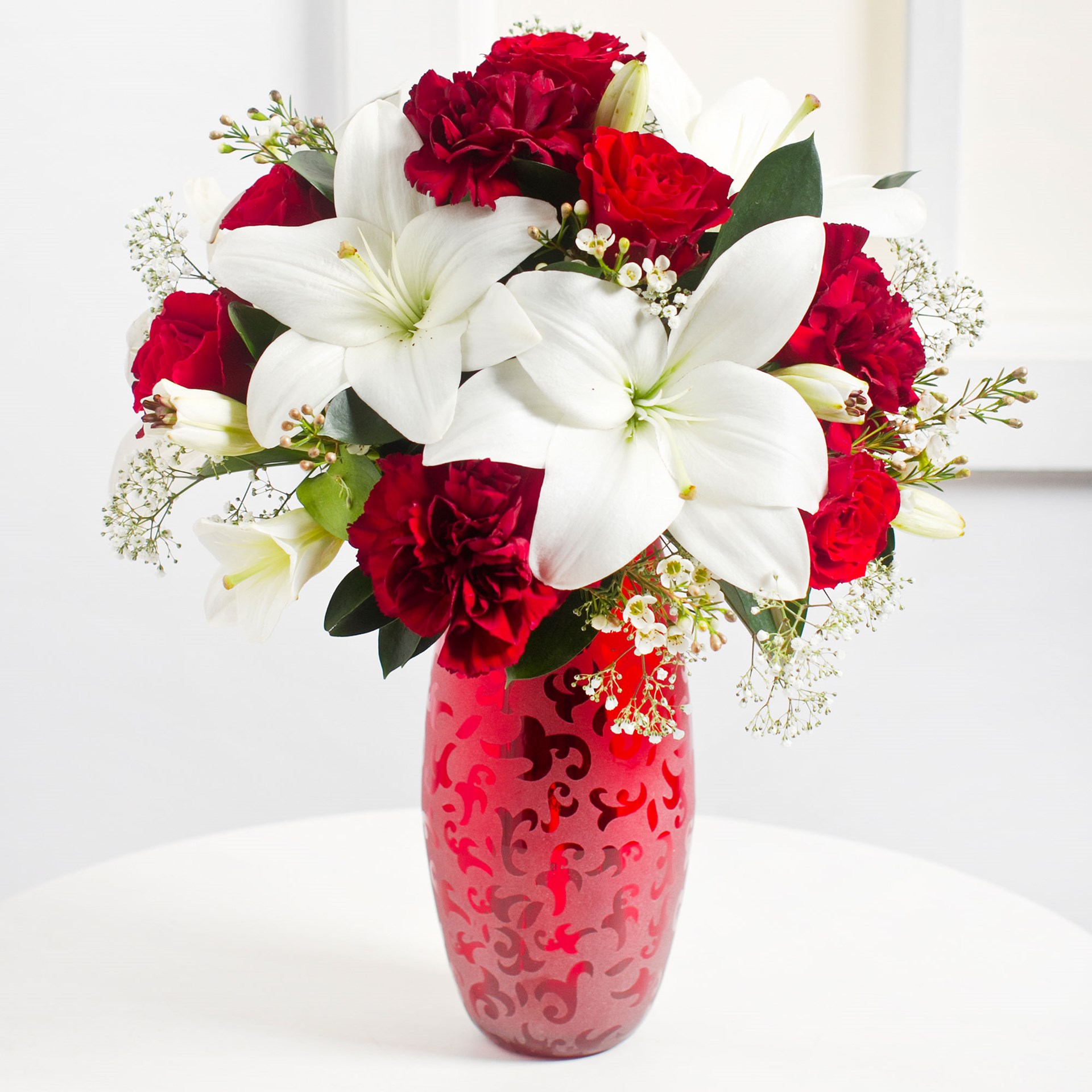 product image for Romantic Bouquet in Red and White Colours