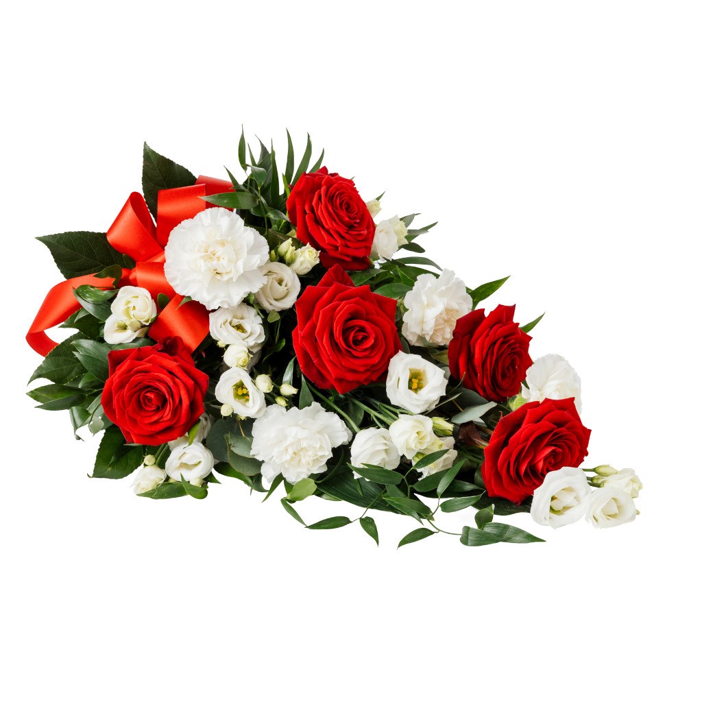 Funeral Bouquet in Red and White