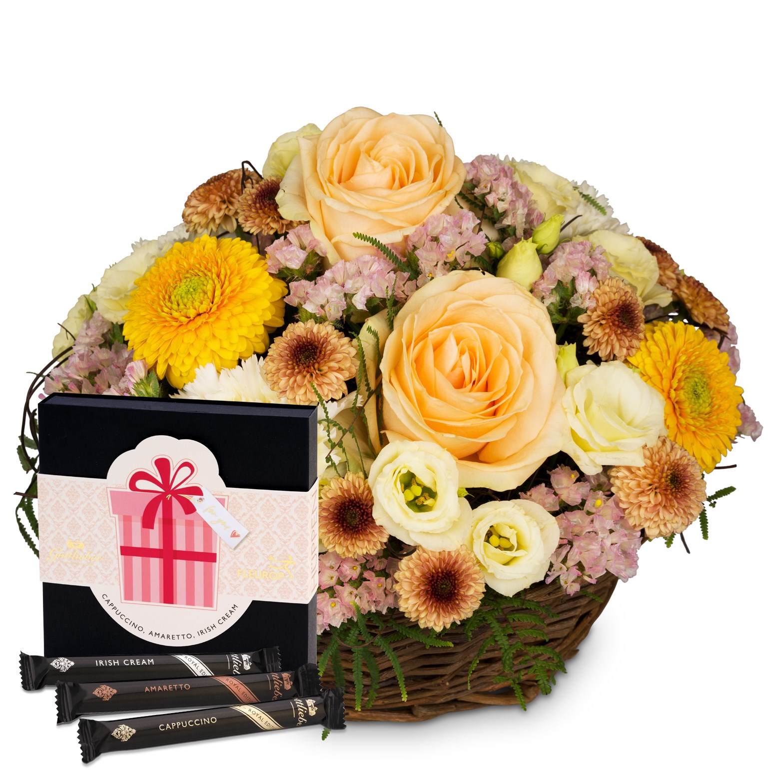 Flower arrangement 'Bright Surprise' with Gottlieber Hueppen