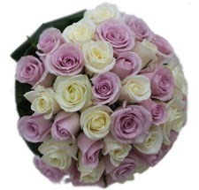 product image for Bridal White and Lilac Roses bouquet