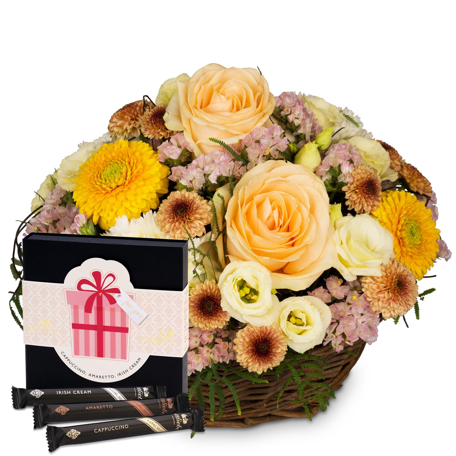 Flower arrangement 'Bright Surprise' with Gottlieber Hueppen